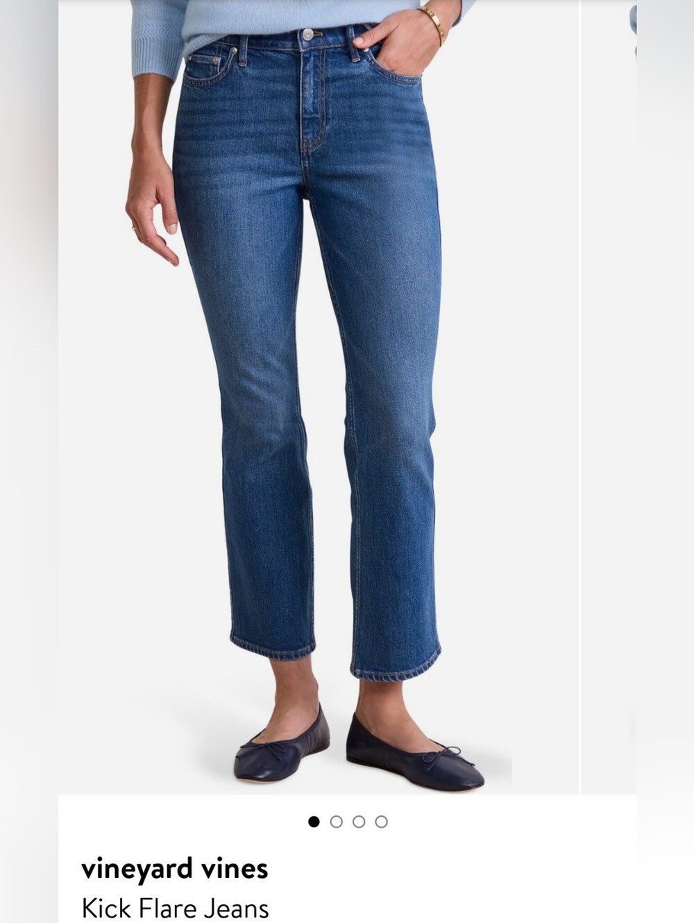 Vineyard Vines Women's Mid Rise Kick Flare Denim Jeans